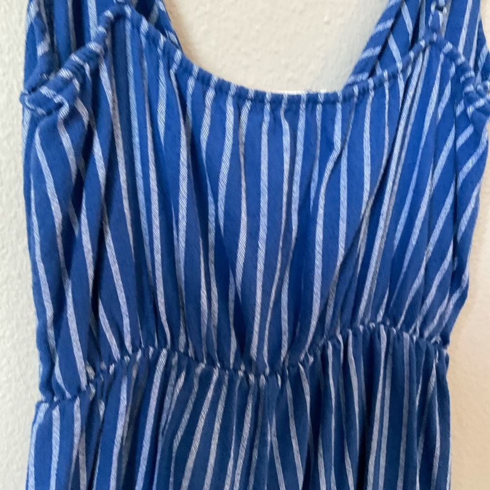 Everly xs blue. Pinstriped wideleg Jumpsuit - Picture 7 of 7